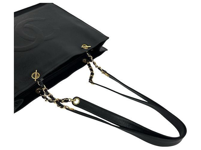 Borsa a spalla Chanel in pelle Caviar Nero - vista 4