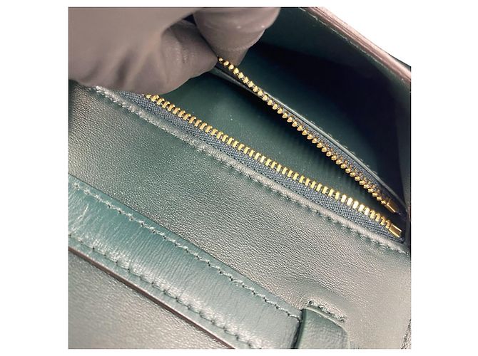Céline Celine Classic Box Small Mini Borsa a Tracolla in Pelle Verde - vista 10