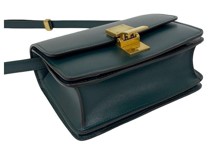 Céline Celine Classic Box Small Mini Borsa a Tracolla in Pelle Verde - vista 7