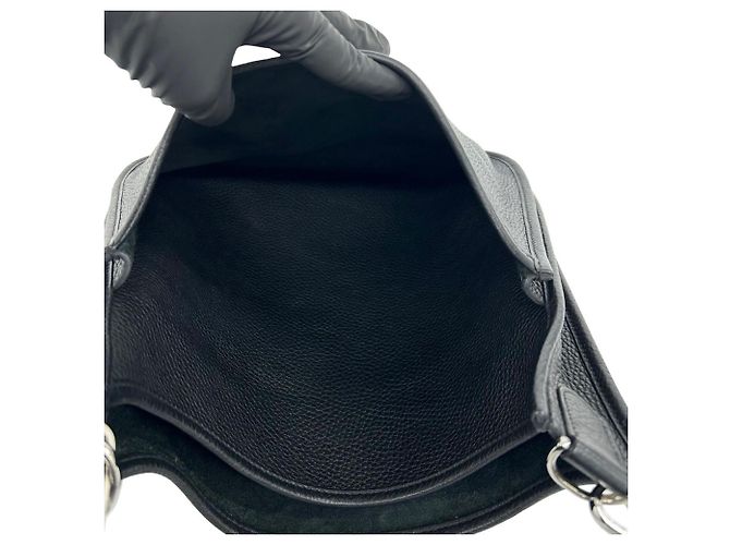 Hermès HERMES Evelyne 3PM Taurillon Clemence Borsa a Tracolla Tote Nero - vista 10