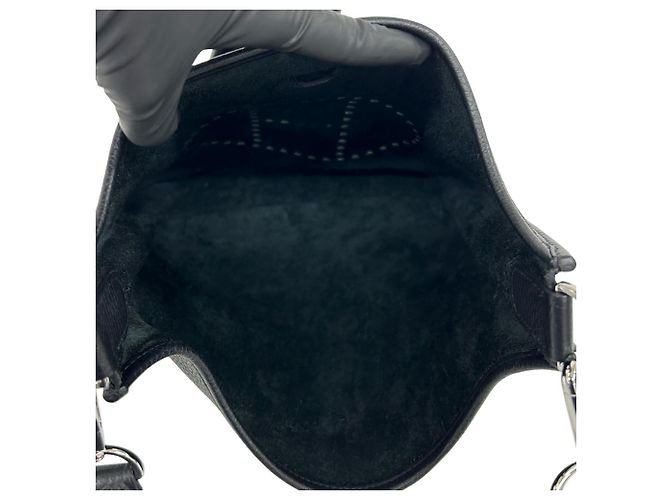 Hermès HERMES Evelyne 3PM Taurillon Clemence Borsa a Tracolla Tote Nero - vista 9