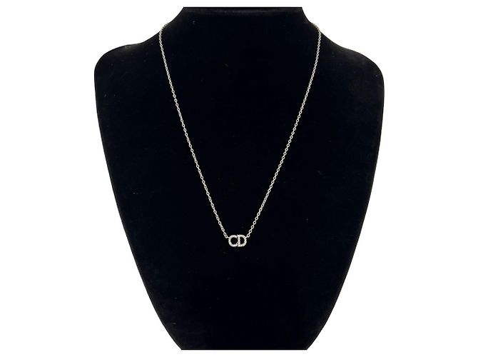 Collana Christian Dior Vintage CD Logo Argento - vista 2