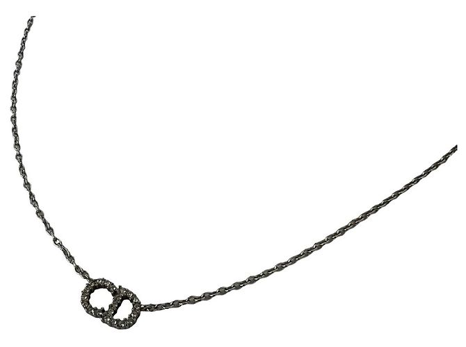 Collana Christian Dior Vintage CD Logo Argento - vista 4