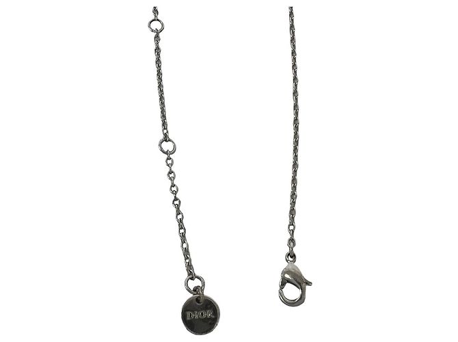 Collana Christian Dior Vintage CD Logo Argento - vista 5