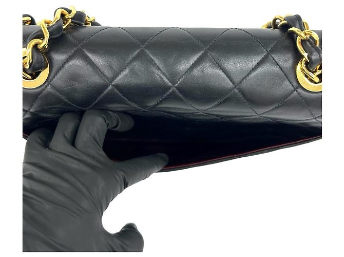 Chanel Matelassé Coco Mark Lammleder 2-Way Shoulder/Tote Bag Schwarz - Ansicht 10