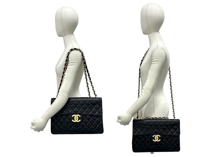 Chanel Matelassé Coco Mark Lammleder 2-Way Shoulder/Tote Bag Schwarz - Ansicht 2