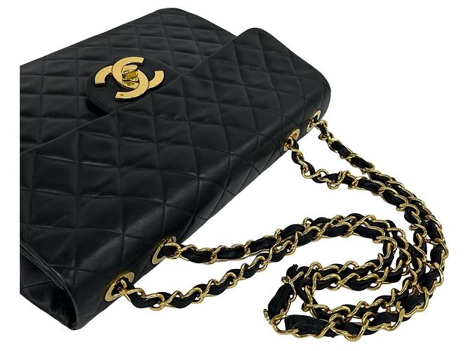 Chanel Matelassé Coco Mark Lammleder 2-Way Shoulder/Tote Bag Schwarz - Ansicht 4