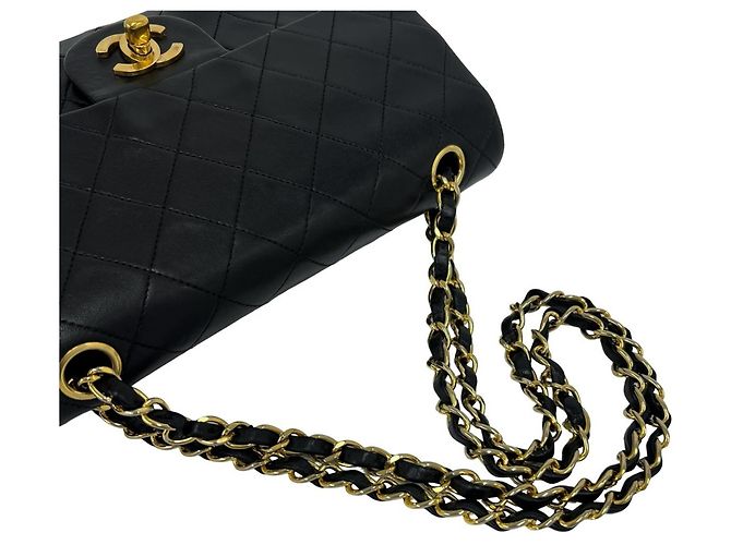 Borsa a tracolla Chanel Matelassé Coco Mark Double Flap Nero - vista 4