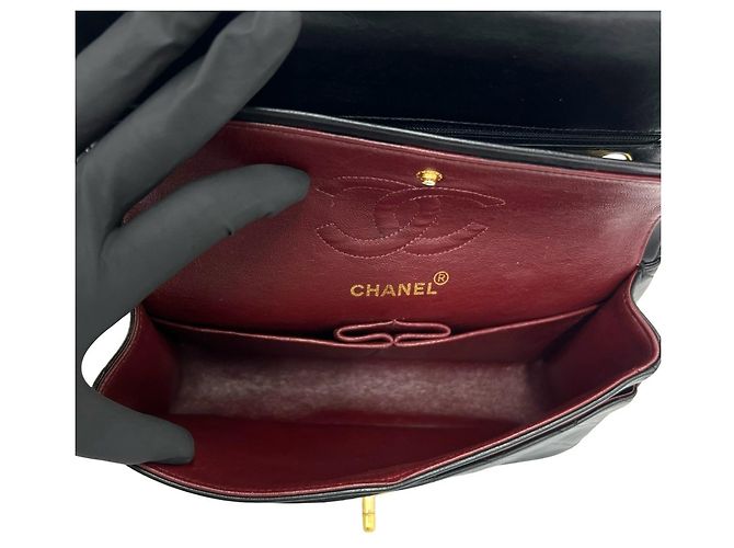 Borsa a tracolla Chanel Matelassé Coco Mark Double Flap Nero - vista 9