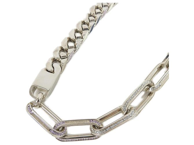 Louis Vuitton Collier Mix Chain Links Patches Necklace Argento - vista 3