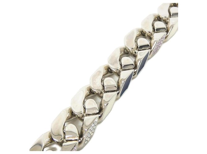 Louis Vuitton Collier Mix Chain Links Patches Necklace Argento - vista 4