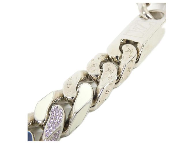 Louis Vuitton Collier Mix Chain Links Patches Necklace Argento - vista 5