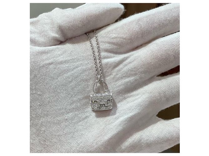 Collar Hermès Amulettes Constance Diamantes en Oro Blanco - vista 6