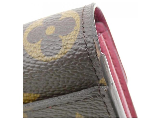 Louis Vuitton Monogram Portefeuille Sarah Wallet Marrone Fuschia - vista 4