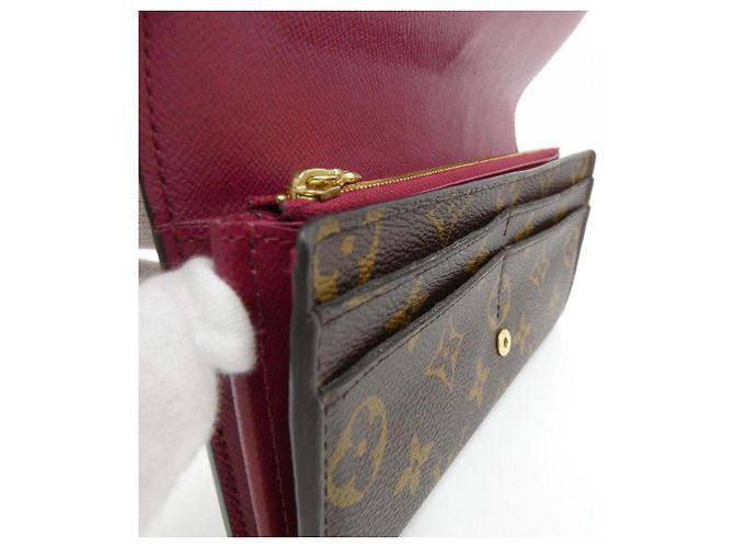 Louis Vuitton Monogram Portefeuille Sarah Wallet Marrone Fuschia - vista 8