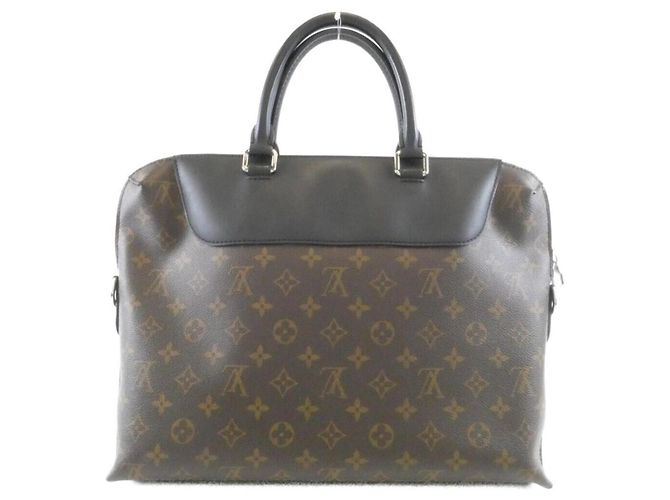 Louis Vuitton Monogram Macassar Porte Documents Jour Handbag Brown - view 2