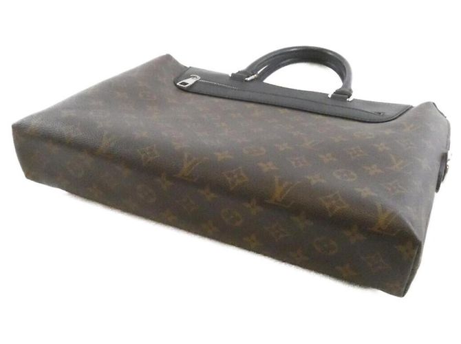 Louis Vuitton Monogram Macassar Porte Documents Jour Handbag Brown - view 3