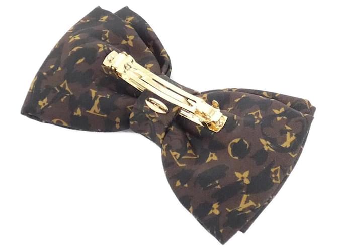 Fermi capelli Louis Vuitton Monogram Leopard Marrone - vista 2