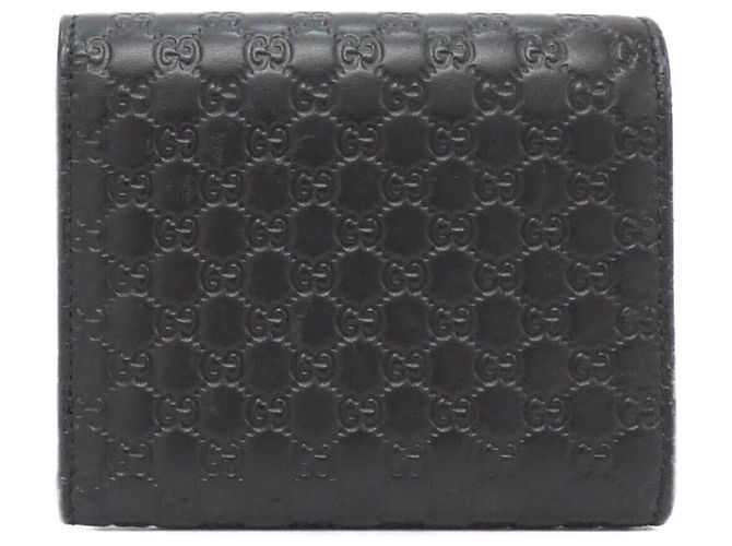Cartera tríptico Gucci en piel Micro GG negra Negro - vista 2