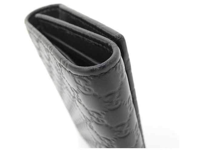 Cartera tríptico Gucci en piel Micro GG negra Negro - vista 3