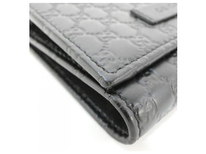 Cartera tríptico Gucci en piel Micro GG negra Negro - vista 4