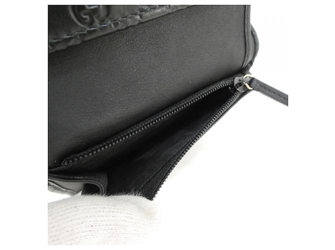Cartera tríptico Gucci en piel Micro GG negra Negro - vista 7