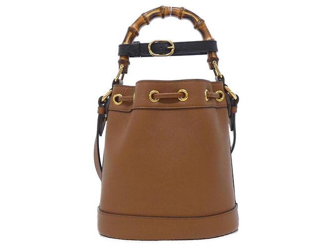 Borsa a mano Gucci DIANA in pelle marrone - vista 2