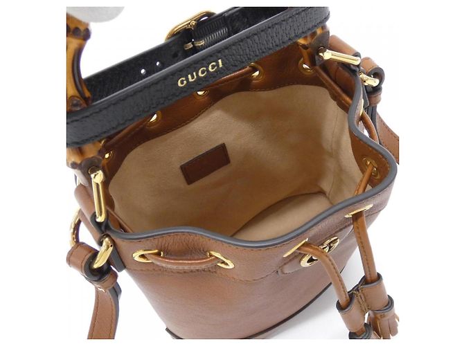 Borsa a mano Gucci DIANA in pelle marrone - vista 8