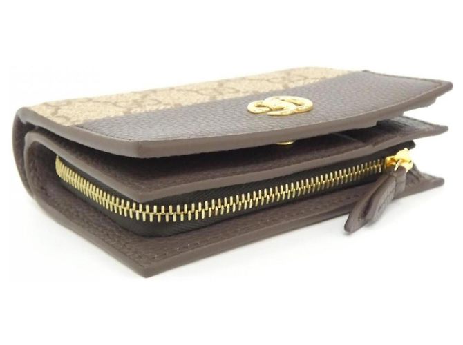 Cartera bi-fold Gucci GG Marmont Castaño Arena - vista 3