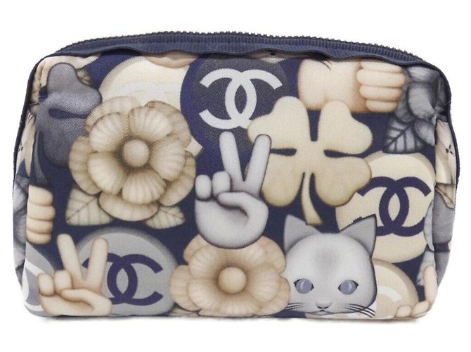 Bolso Pouch Chanel 82451 Dorado Azul marino - vista 2