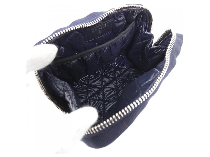 Bolso Pouch Chanel 82451 Dorado Azul marino - vista 6