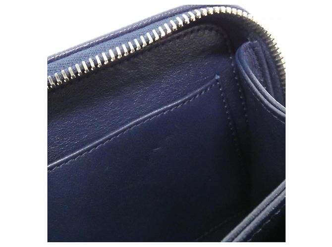 Borsa Chanel 93342 Blu Navy Pelle di Vitello Grena - vista 7