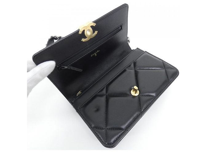Portafoglio a catena Chanel 19 Line AP3267 Nero - vista 7