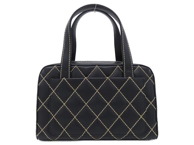 Borsa Chanel Wild Stitch Line 20666 Nero Beige - vista 2