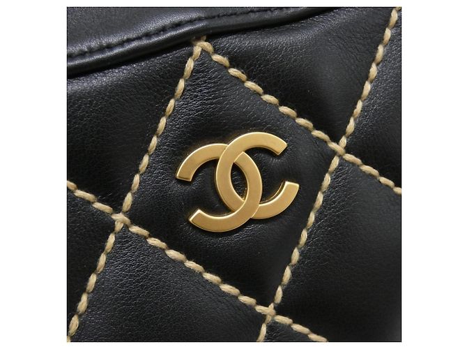 Borsa Chanel Wild Stitch Line 20666 Nero Beige - vista 6