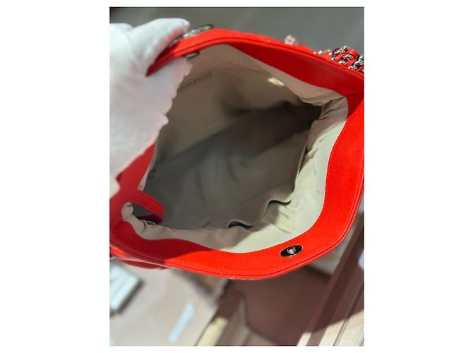 Chanel Borsa a tracolla in pelle matelassé rossa Rosso - vista 6
