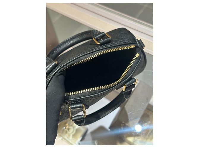 Louis Vuitton Speedy Nano in pelle Monogram Empreintes Nero - vista 8