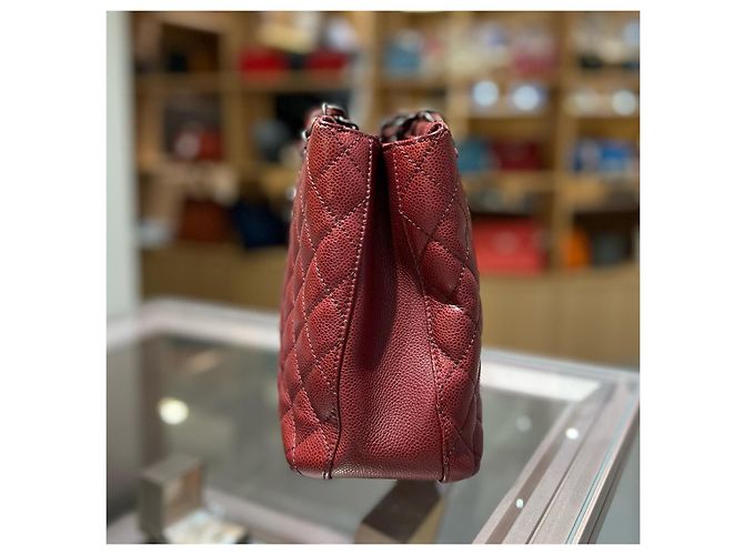 Borsa Chanel GST Grand Shopping Tote Rossa Pelle Caviar - vista 4