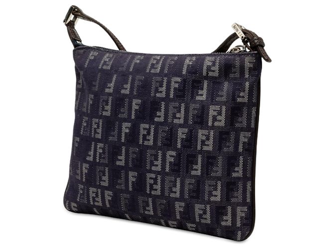 Borsa a tracolla Fendi Blue Zucchino Denim Blu scuro - vista 2