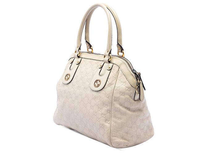 Borsa Satchel Gucci White Medium Guccissima Scarlett Bianco Crudo - vista 2