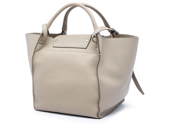 Céline Celine Big Bag Small en piel de becerro granulada flexible marrón Castaño Beige - vista 2