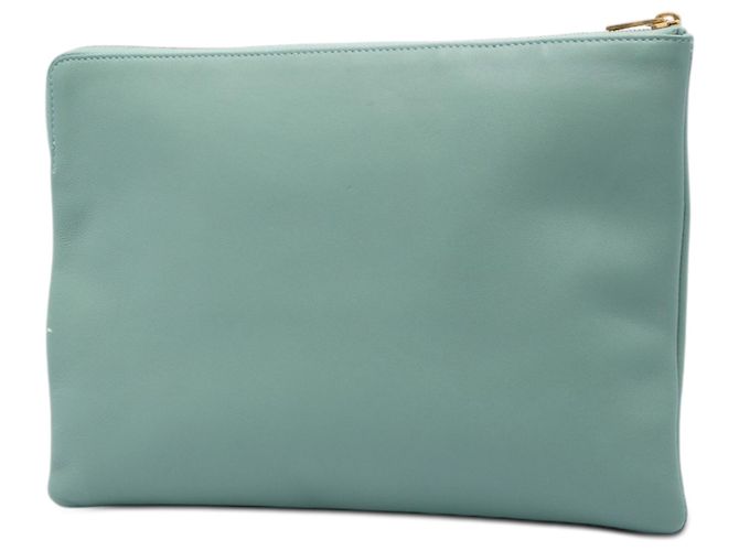 Céline Clutch Solo Celine in pelle di agnello verde Verde chiaro - vista 2