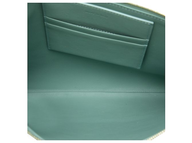 Céline Clutch Solo Celine in pelle di agnello verde Verde chiaro - vista 4