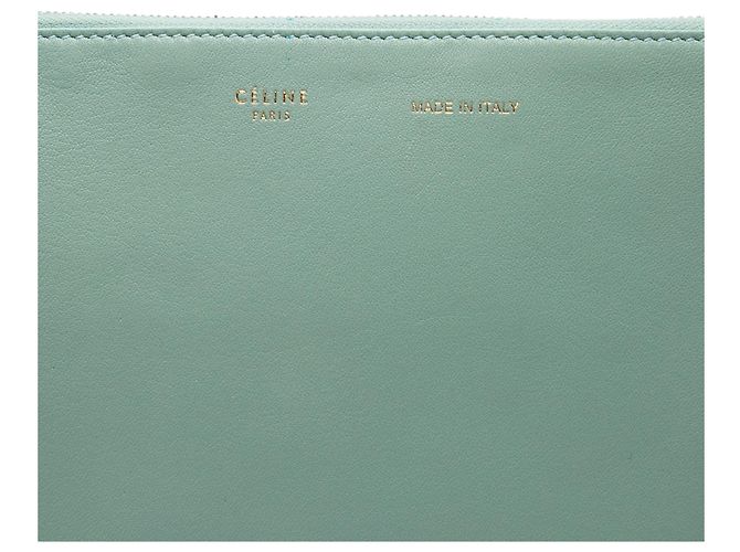 Céline Clutch Solo Celine in pelle di agnello verde Verde chiaro - vista 5