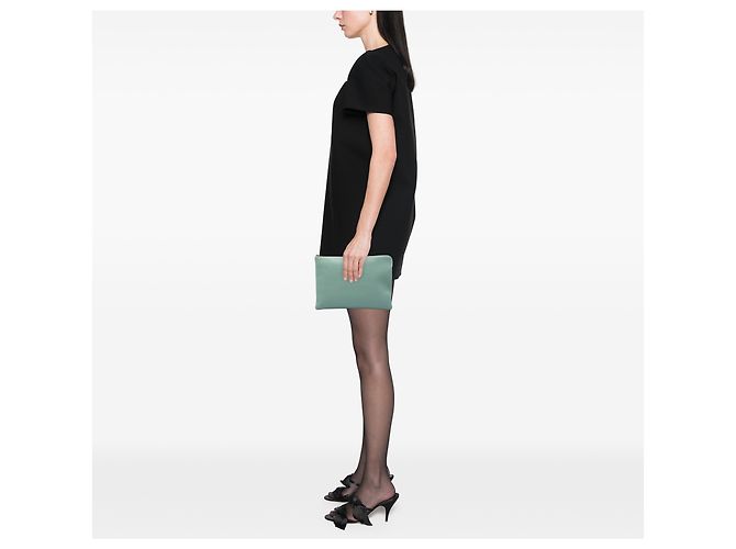 Céline Clutch Solo Celine in pelle di agnello verde Verde chiaro - vista 6