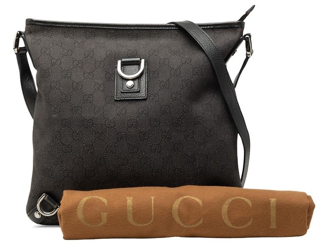 Gucci Brown GG Denim Abbey D Ring Crossbody Marrone Marrone scuro - vista 8