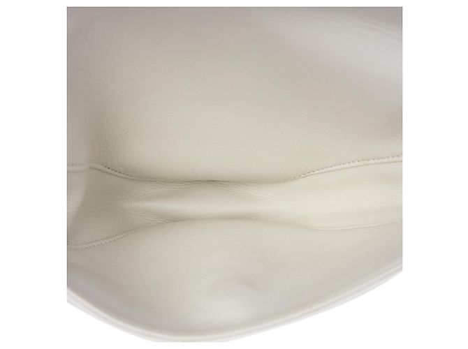 16 Céline Celine Borsa a tracolla Triangle in pelle di vitello liscia bianca con logo Bianco - vista 4