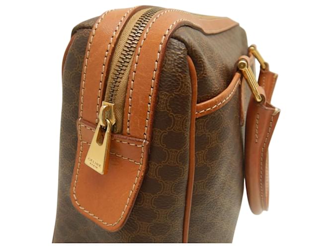 Céline Borsa Celine Brown Macadam Coated Canvas Marrone - vista 16