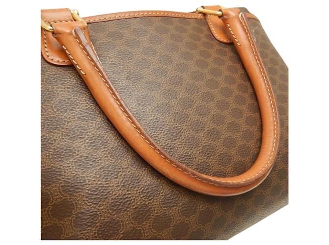 Céline Borsa Celine Brown Macadam Coated Canvas Marrone - vista 18