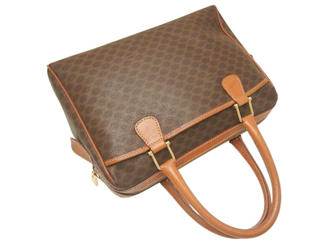 Céline Borsa Celine Brown Macadam Coated Canvas Marrone - vista 3